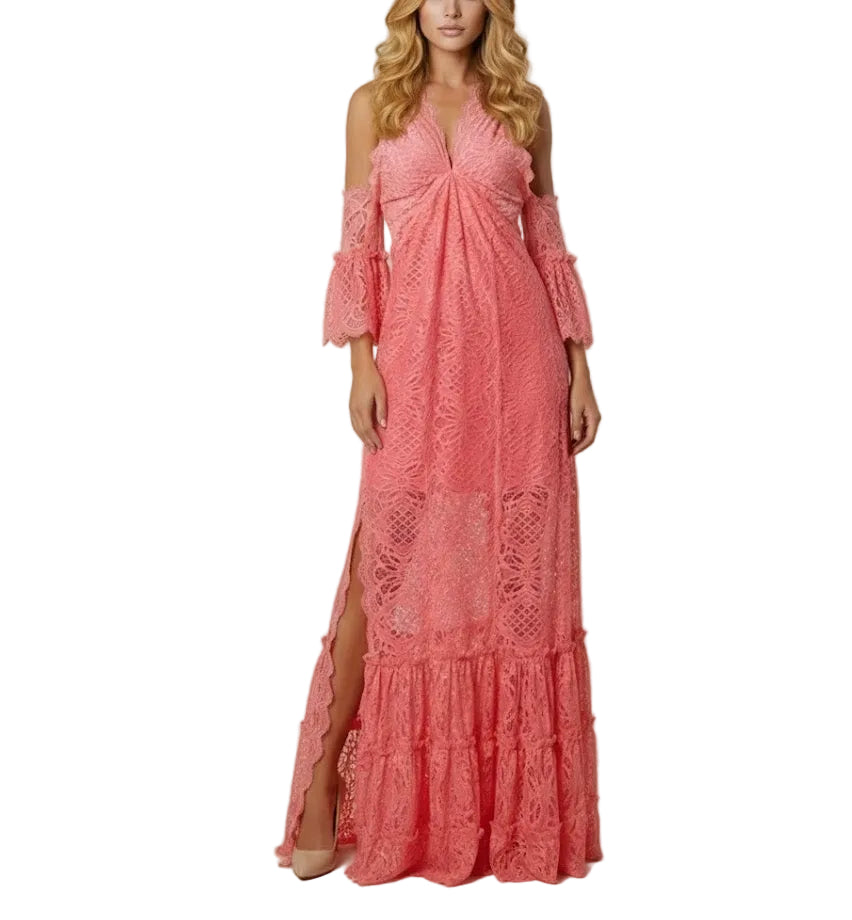 Highly Preppy Vestido Coral de Encaje