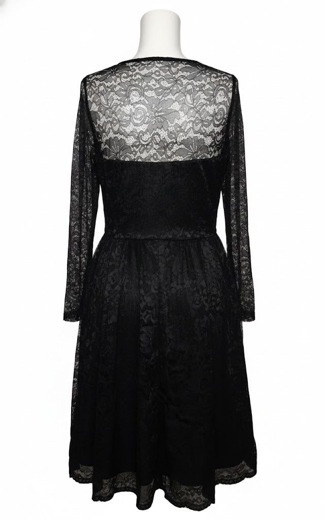 Naf Naf Vestido de Encaje Negro