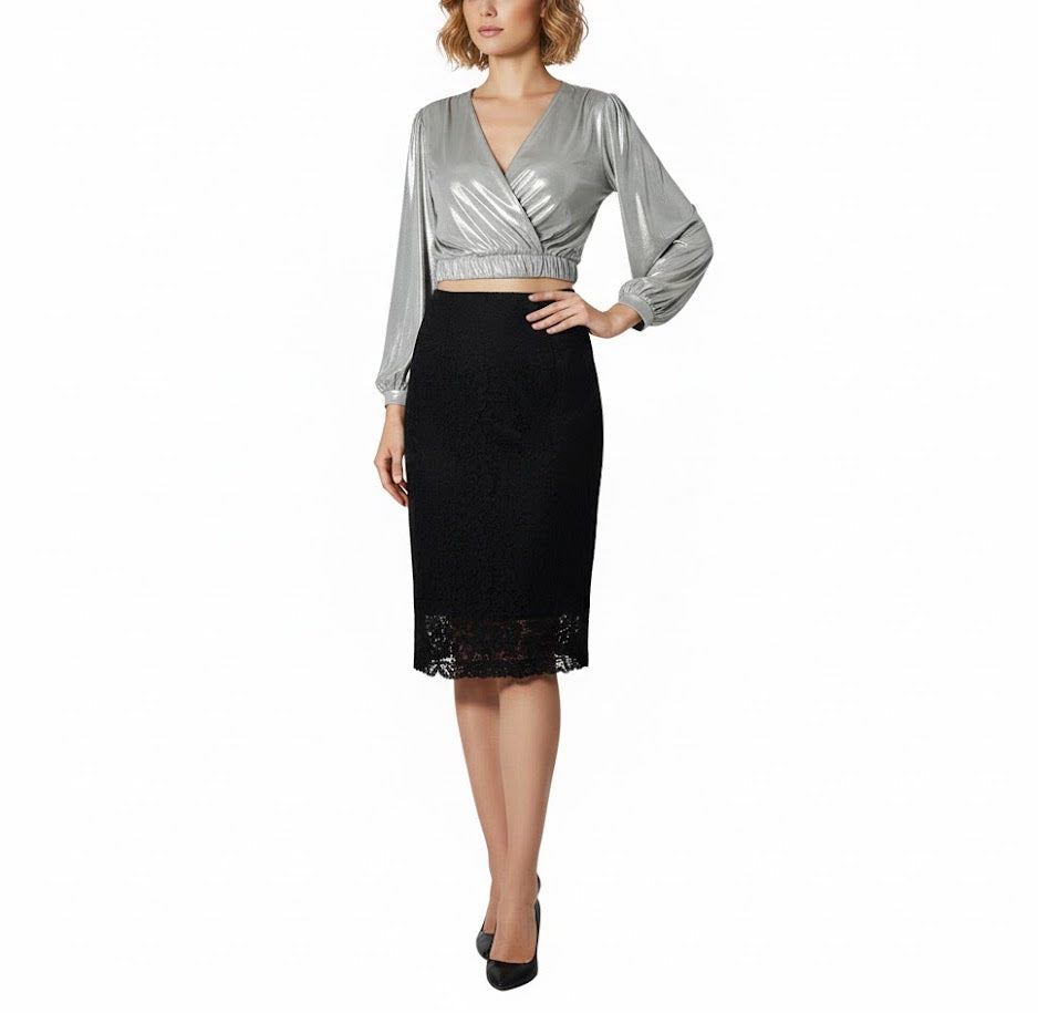 Miss Miss Blusa Metálica Drapeada