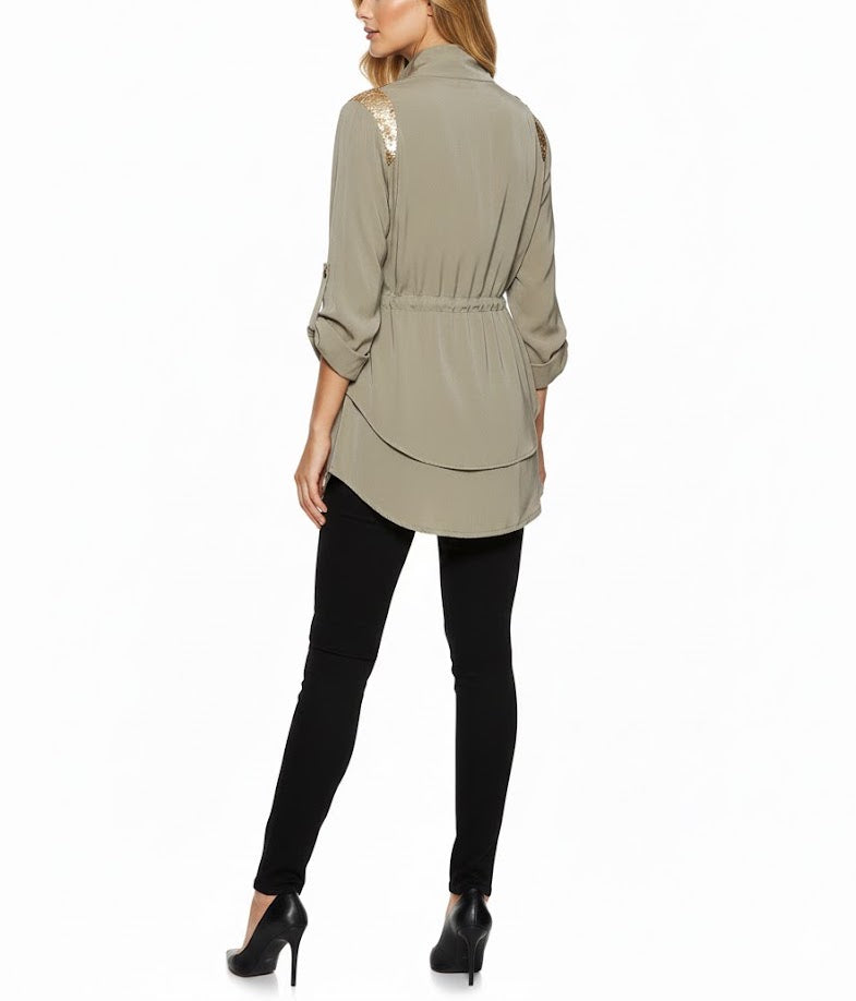 Fracomina Parka Estilo Militar Chic