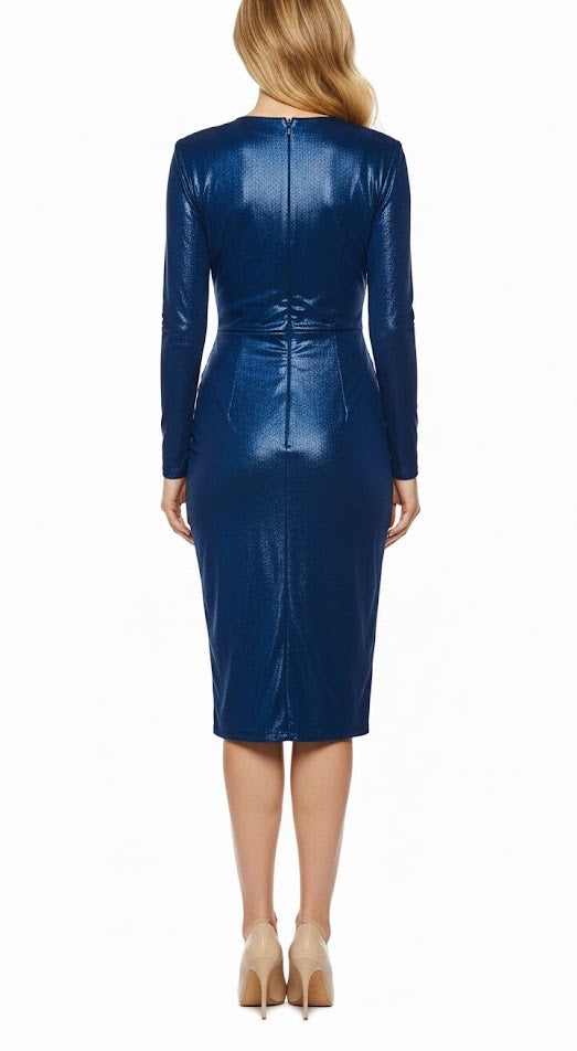Guess Vestido Azul Metálico