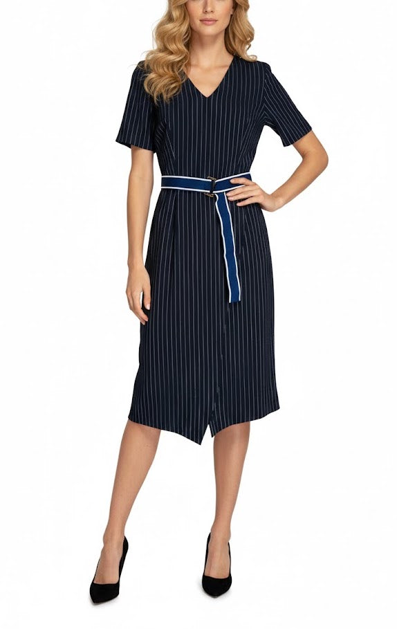 Xandres Vestido Midi de Rayas