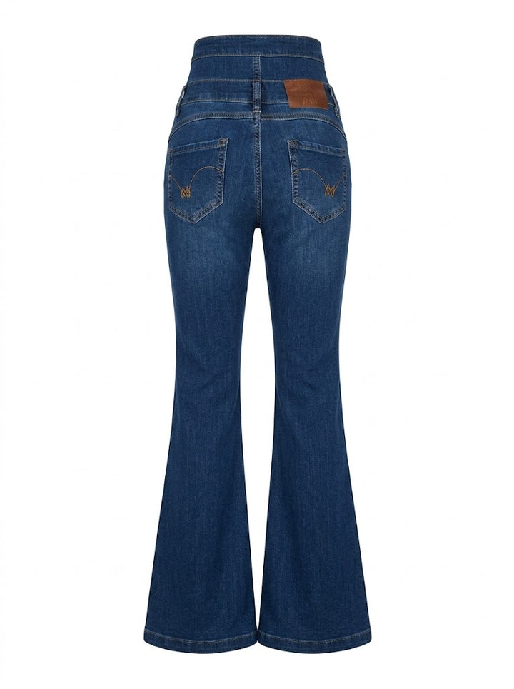 Denny Rose Jeans Flare de Tiro Alto