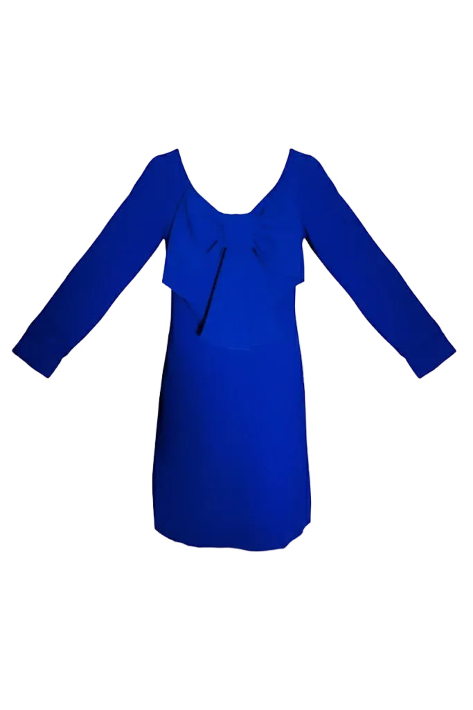 Vestido Corto con Lazo Coosy en Azul Eléctrico
