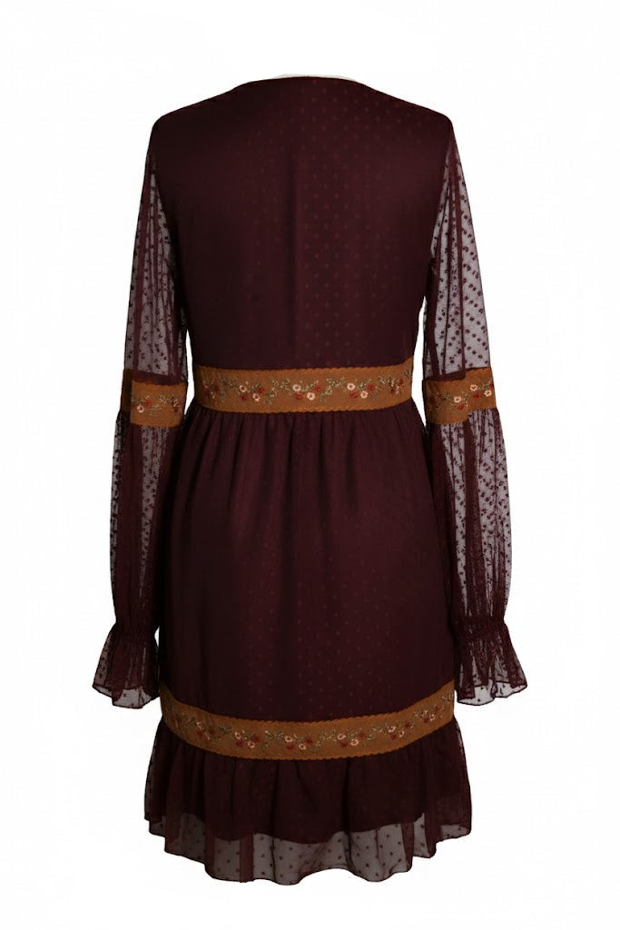 Sahoco Vestido Bohemio Bordados Florales