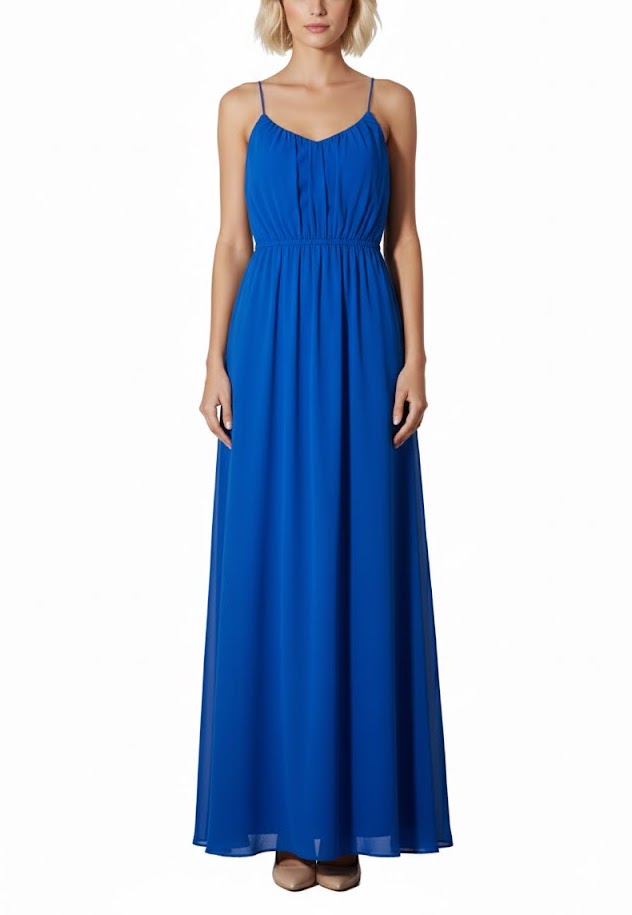 SuitBlanco Vestido Largo Azul