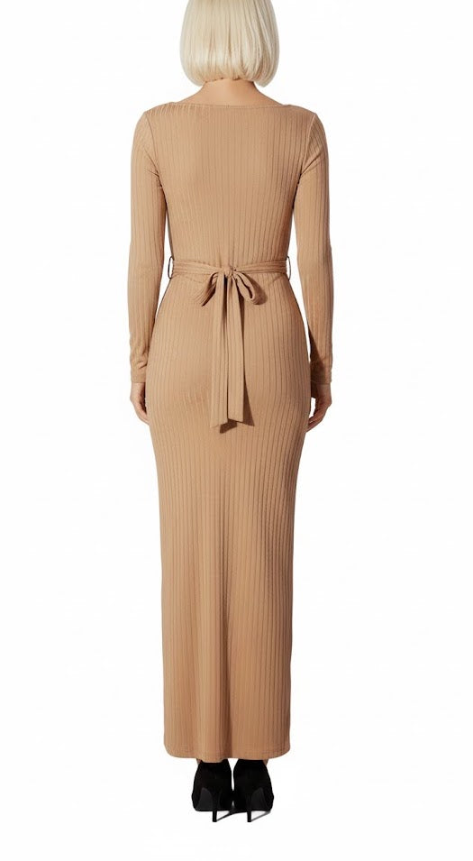 Guess Vestido Beige Acanalado