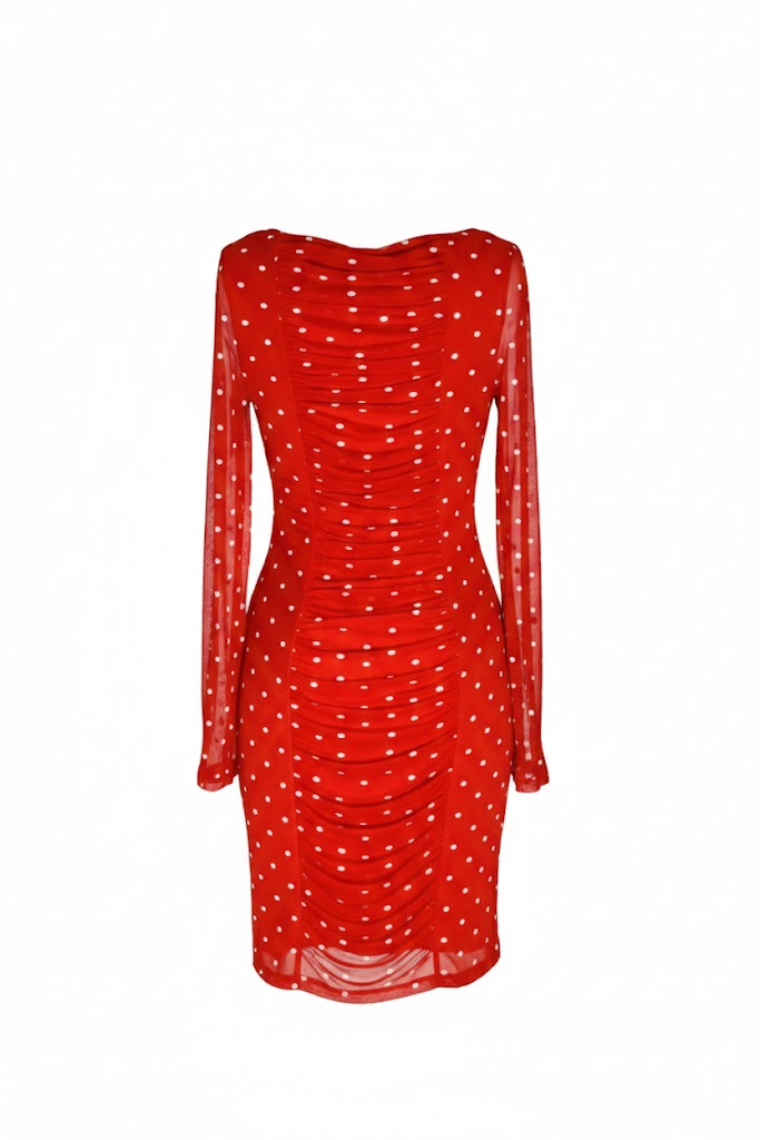 Guess Vestido Rojo con Lunares Blancos