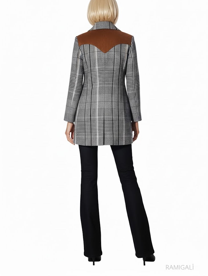 Zadig & Voltaire Abrigo Motty Carreaux Lana