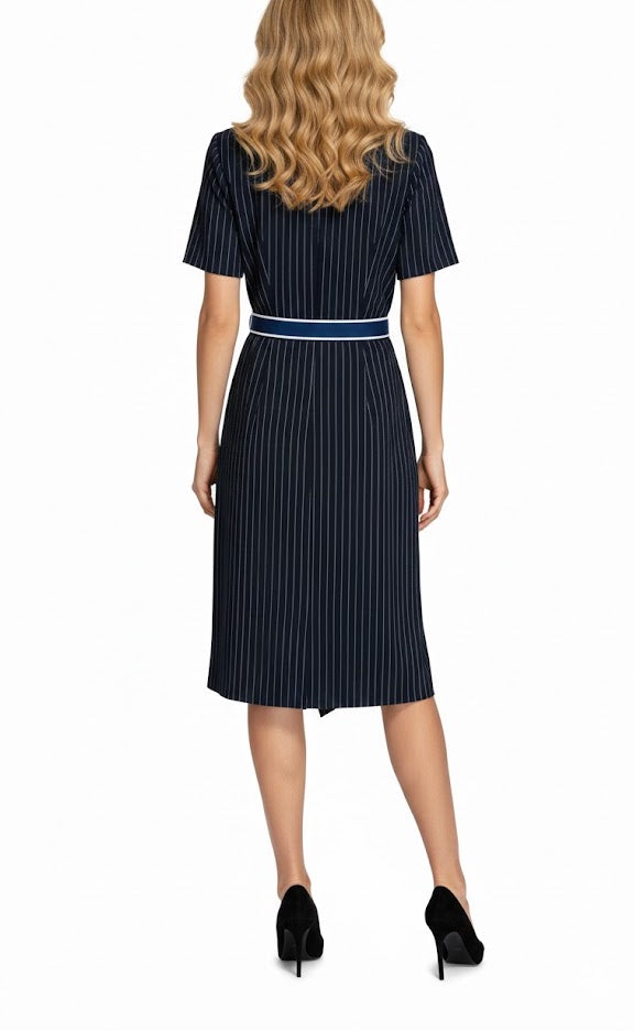 Xandres Vestido Midi de Rayas