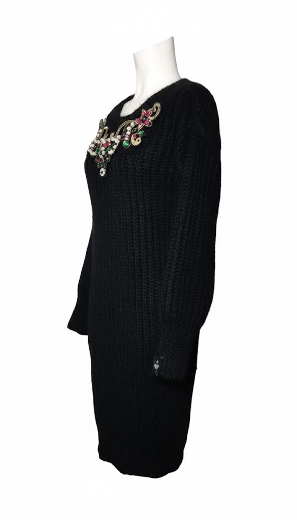 Animagemella Vestido Suéter Bordado Joya