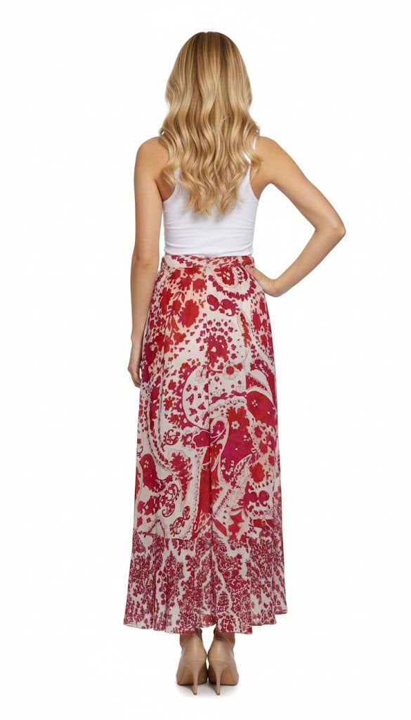 TWINSET Falda Asimétrica Floral en Crepé