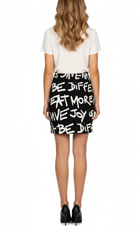 Desigual Minifalda Texto Impreso