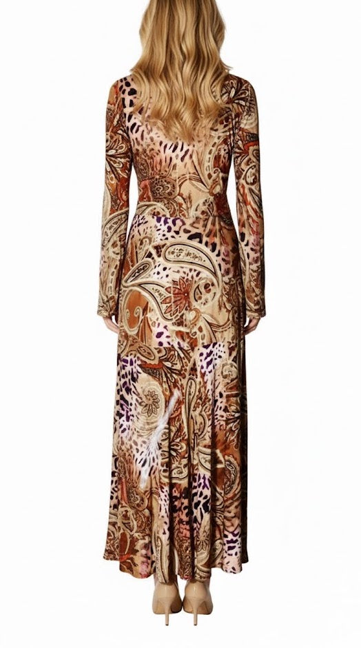 Guess Vestido Largo Animalier