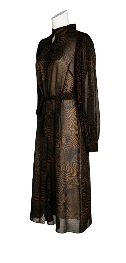 Xandres Vestido Camisero Print Animal