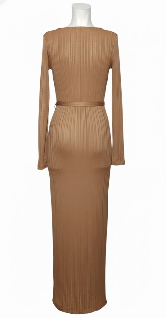Guess Vestido Beige Acanalado