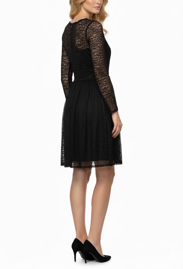 Naf Naf Vestido de Encaje Negro
