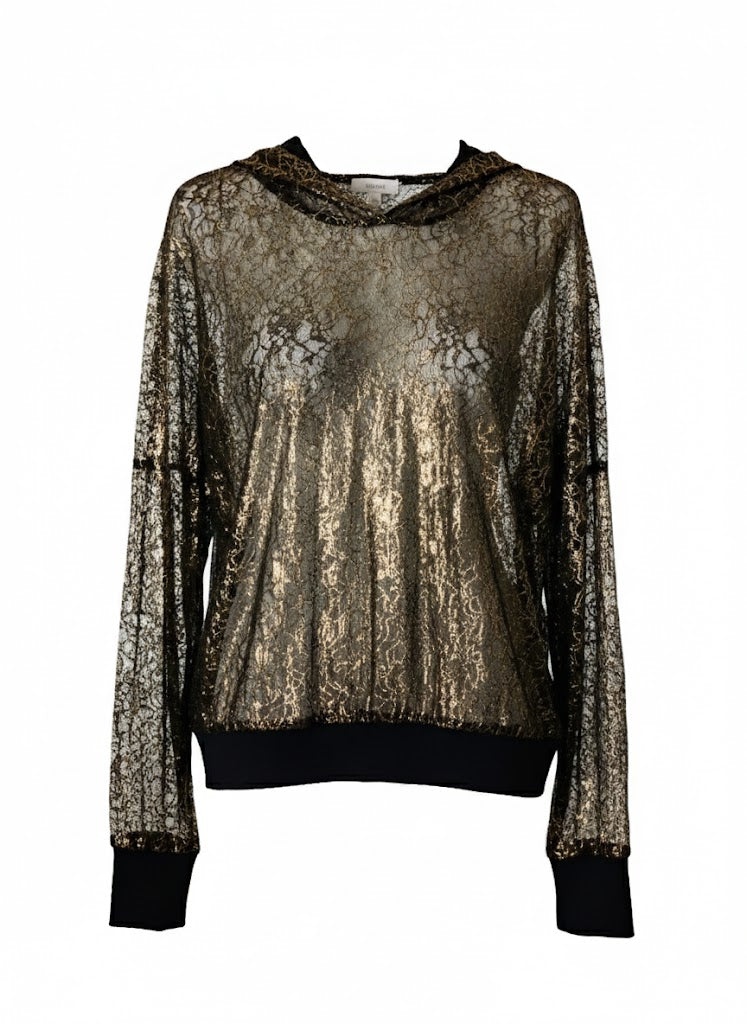 Brand Unique Blusa Dorada Con Encaje