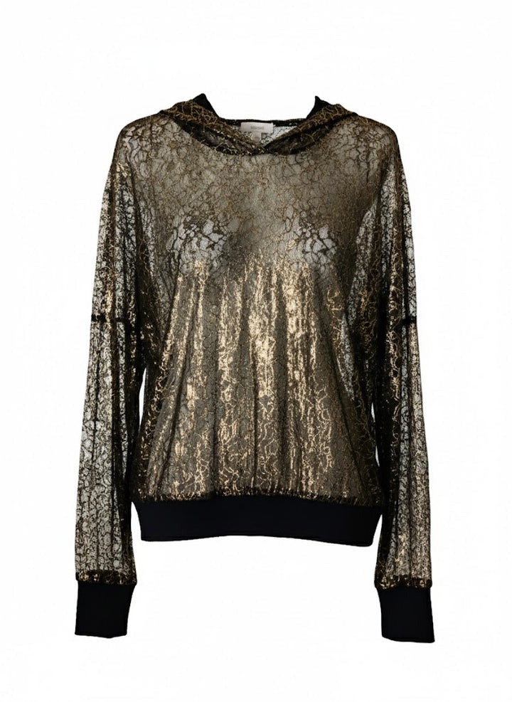 Brand Unique Blusa Dorada Con Encaje