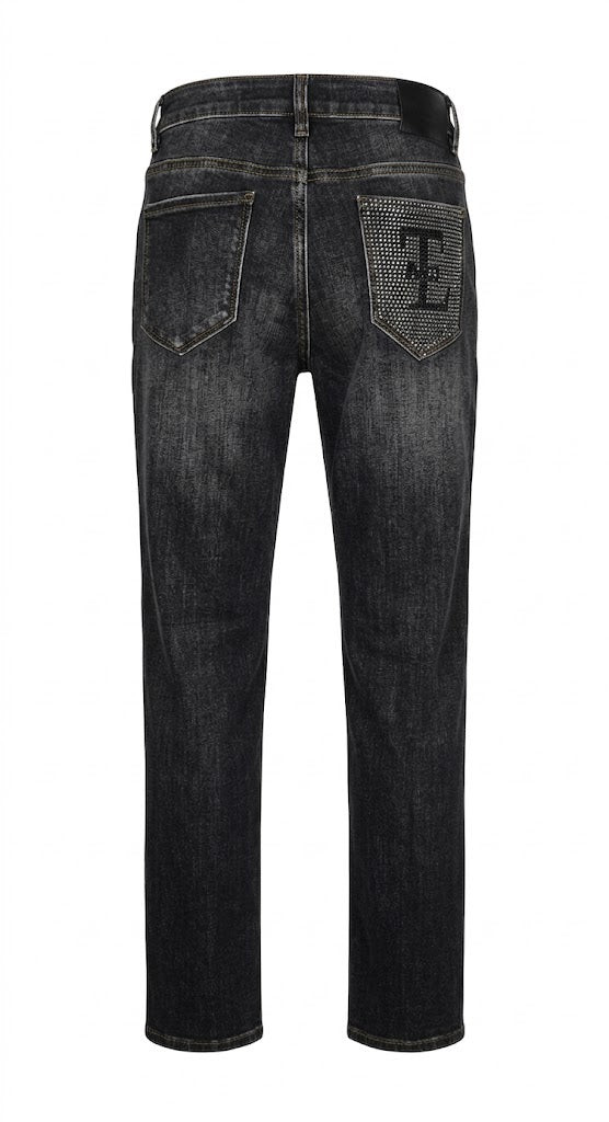 Trash and Luxury Jeans con Detalles de Strass
