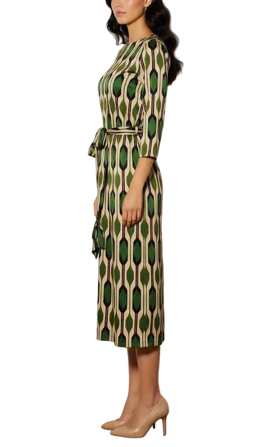 Xandres Vestido Midi Estampado