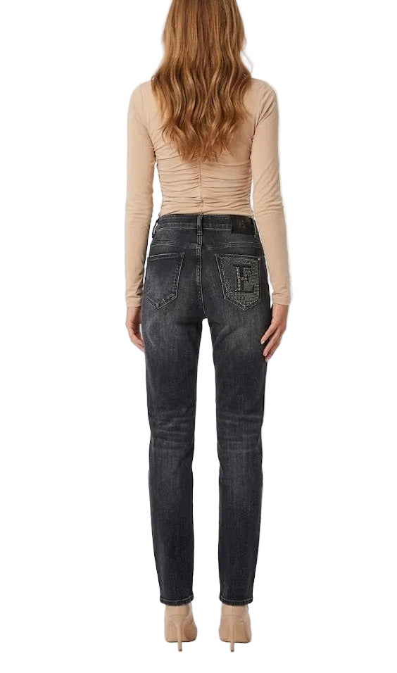 Trash and Luxury Jeans con Detalles de Strass