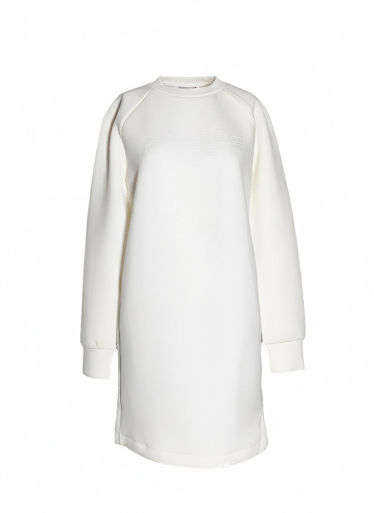 Guess Eco Vestido Sudadera Blanco