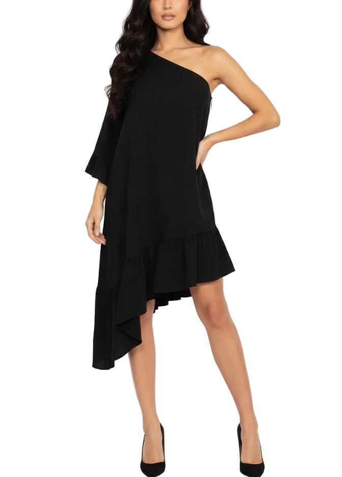 Pinko Vestido Negro Asimétrico