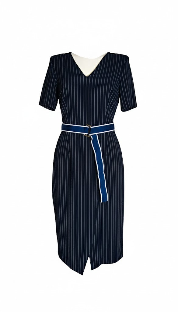 Xandres Vestido Midi de Rayas