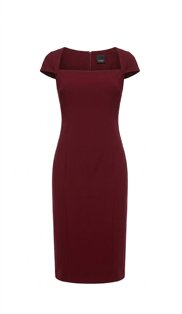 PINKO Astrid Abito Vestido Midi Burdeos